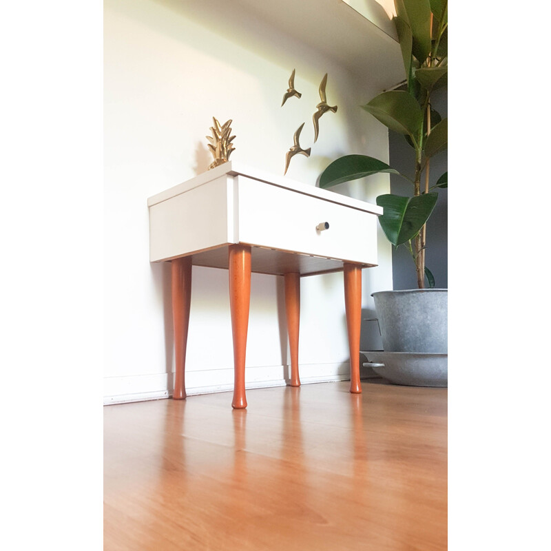 Vintage bedside table White 