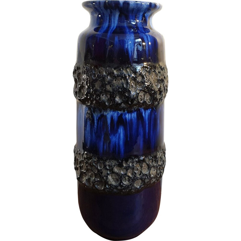 Vase Vintage Bleu Grosse Lave Allemande 1960