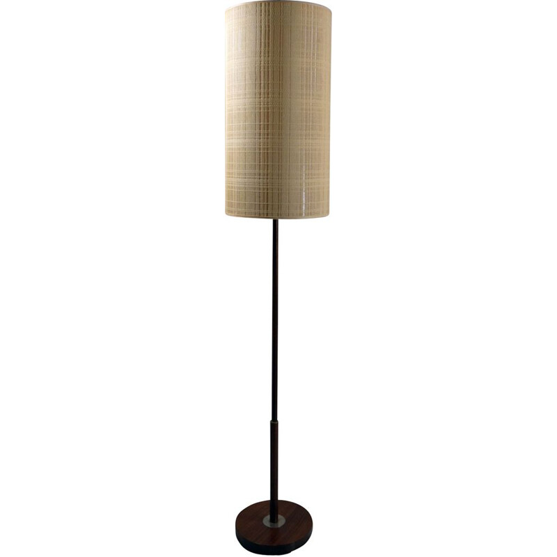 Vintage teak and rhodoïd lined cord floor lamp, 1960