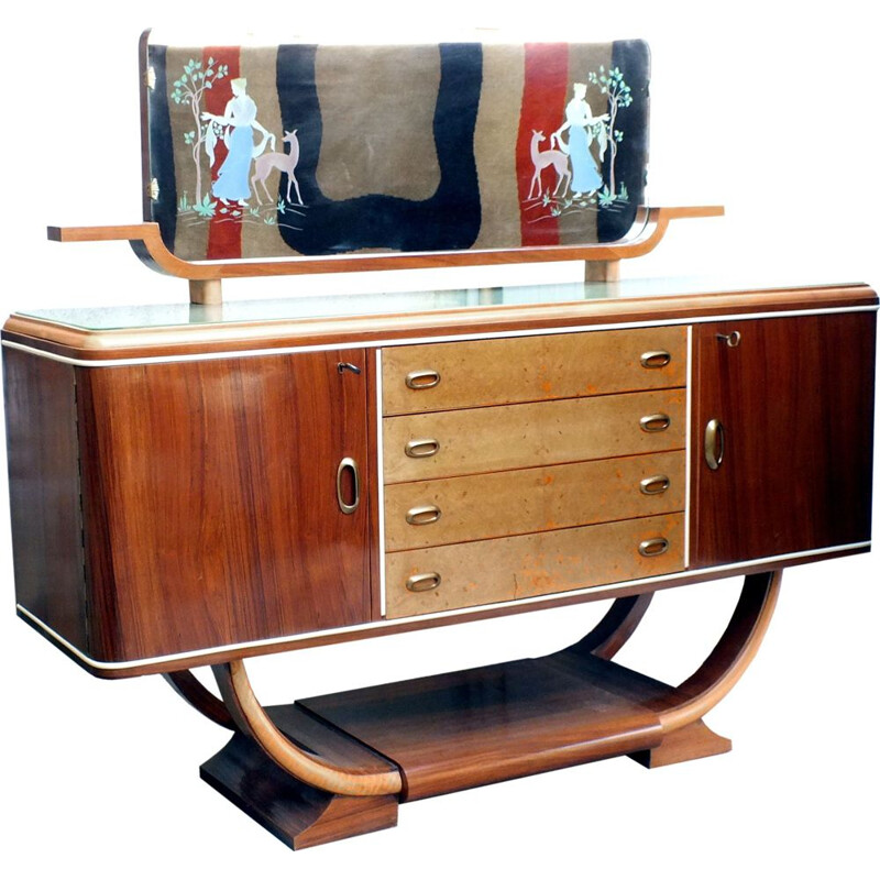 Vintage meuble with mirror by Osvaldo Borsani retroilluminated 1940