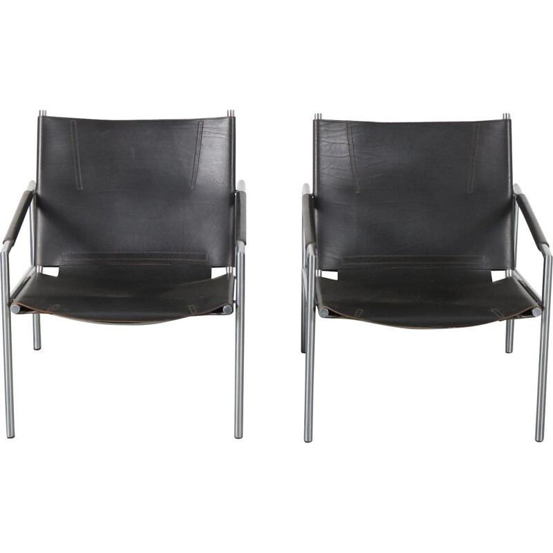 Pair of easy chairs by  Martin Visser for 't Spectrum in the Netherlands 1960s