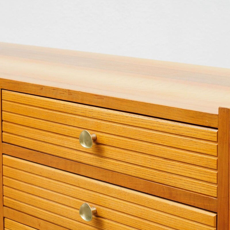 Small walnut veneered vintage sideboard 1950