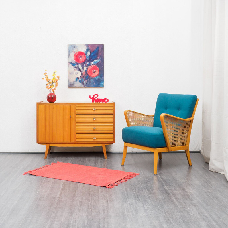 Small walnut veneered vintage sideboard 1950