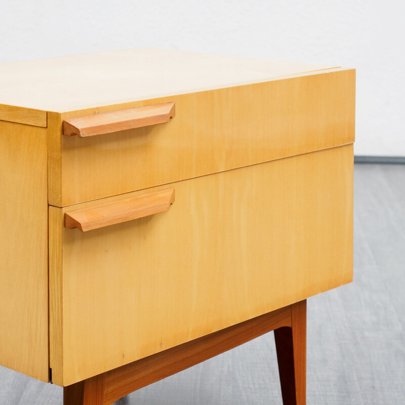 Pair of Vintage bedside tables, birchwood 1950s