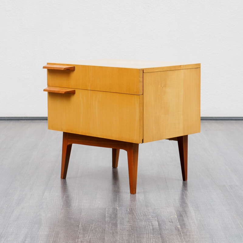 Pair of Vintage bedside tables, birchwood 1950s