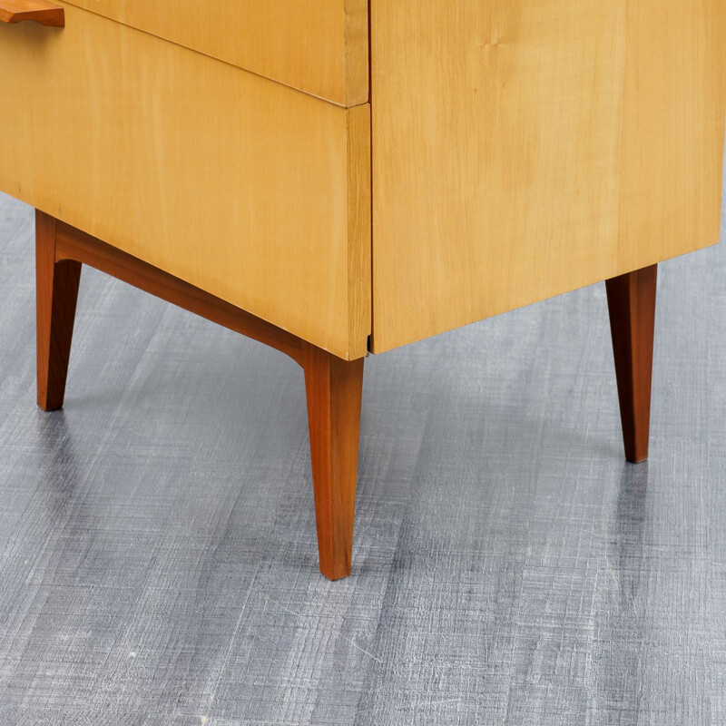 Pair of Vintage bedside tables, birchwood 1950s