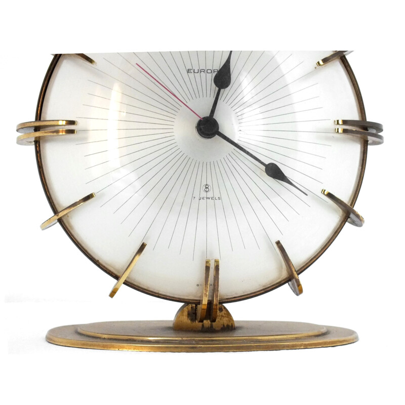Vintage Mantel clock Europa brass Germany  1950