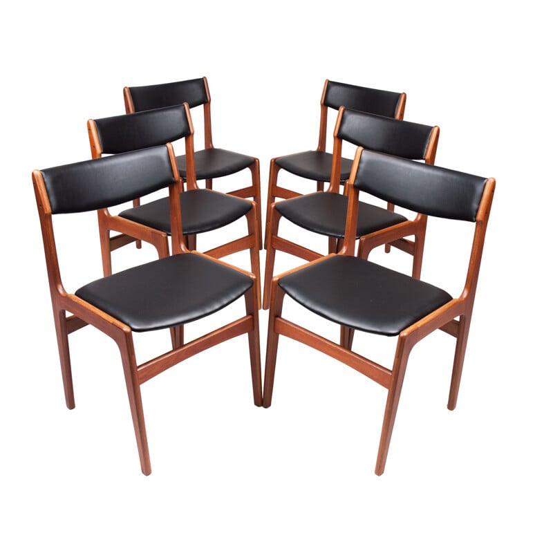 Set of 8 vintage dining chairs Teak by Erik Buch danish 1960s
