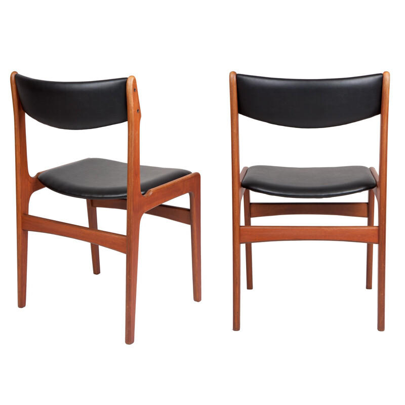 Set of 8 vintage dining chairs Teak by Erik Buch danish 1960s