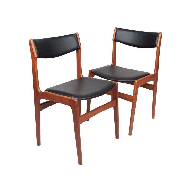 Pair of dining chairs by Erik Buch Teak danish 1960s