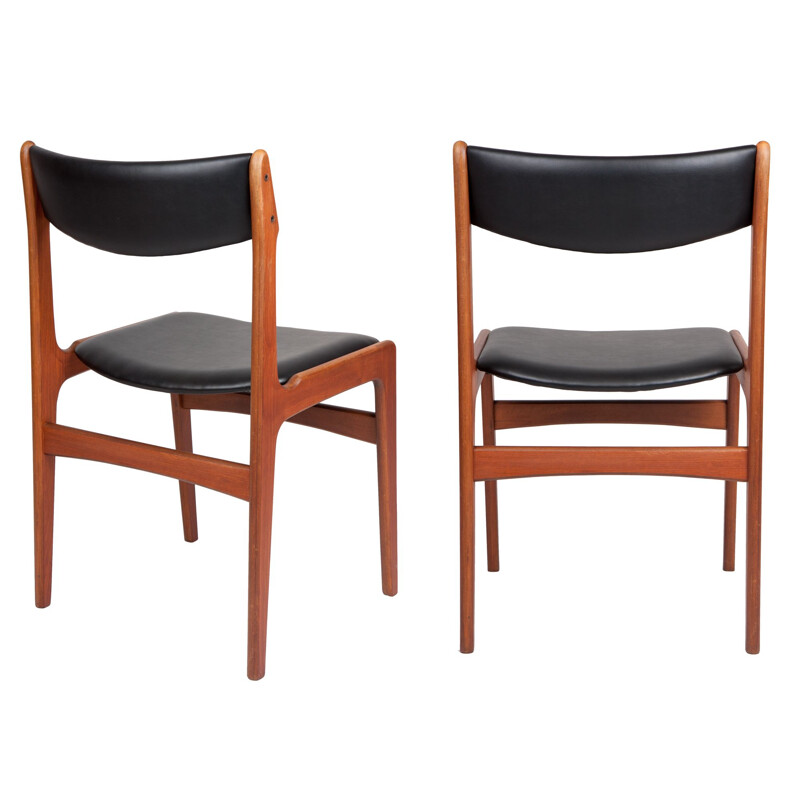 Pair of dining chairs by Erik Buch Teak danish 1960s