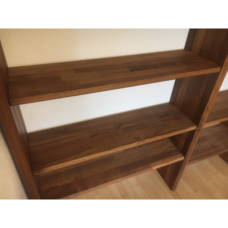 Vintage shelf in solid elm from Pierre Chapo 1970