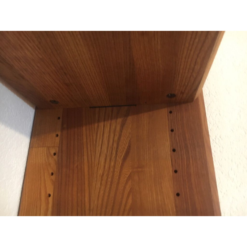 Vintage shelf in solid elm from Pierre Chapo 1970