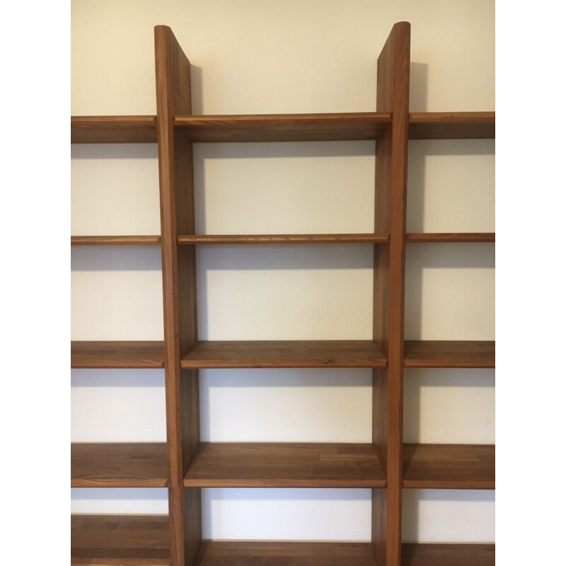 Vintage shelf in solid elm from Pierre Chapo 1970