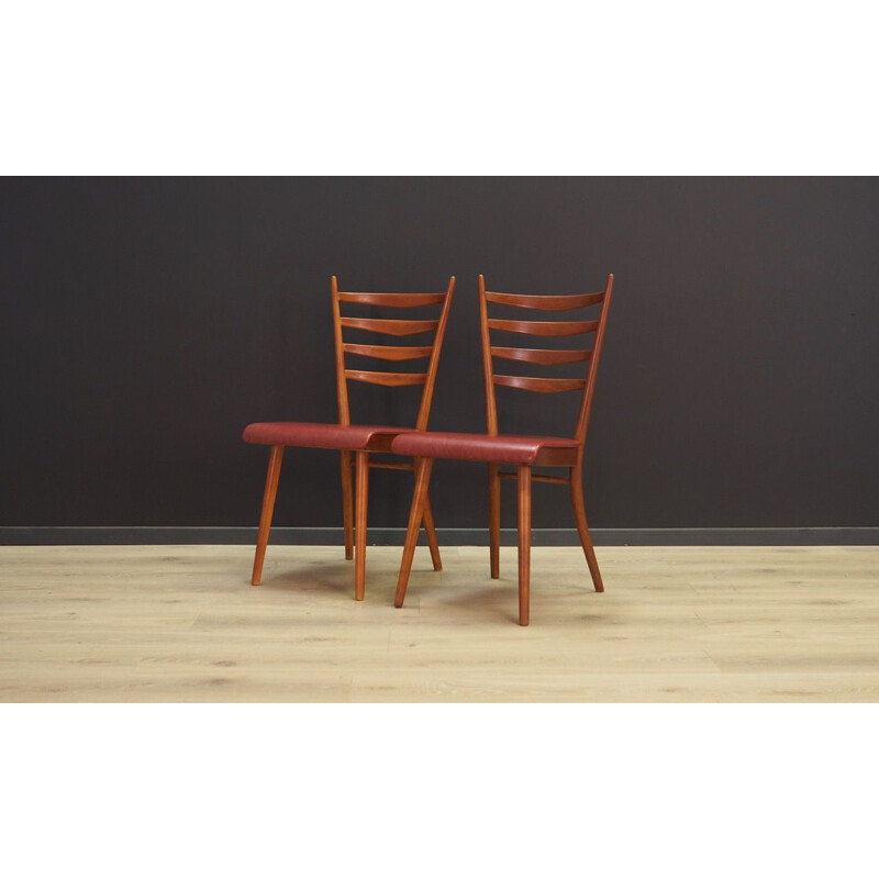 Vintage Pair of chairs Danish beech 1970s