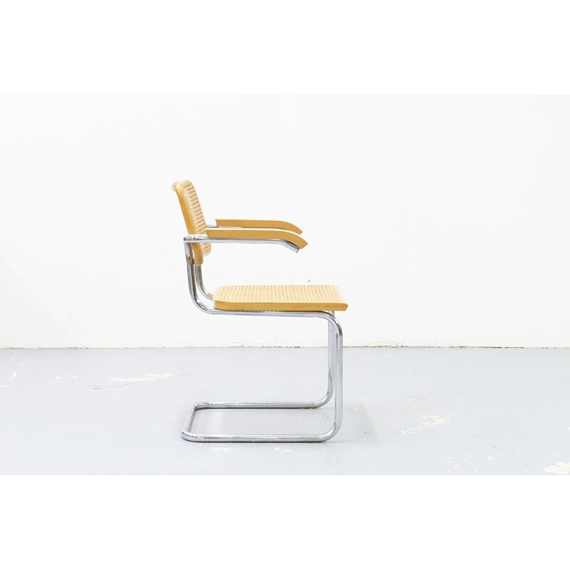 Vintage  caned armchair Cesca B64 by Marcel Breuer 1980