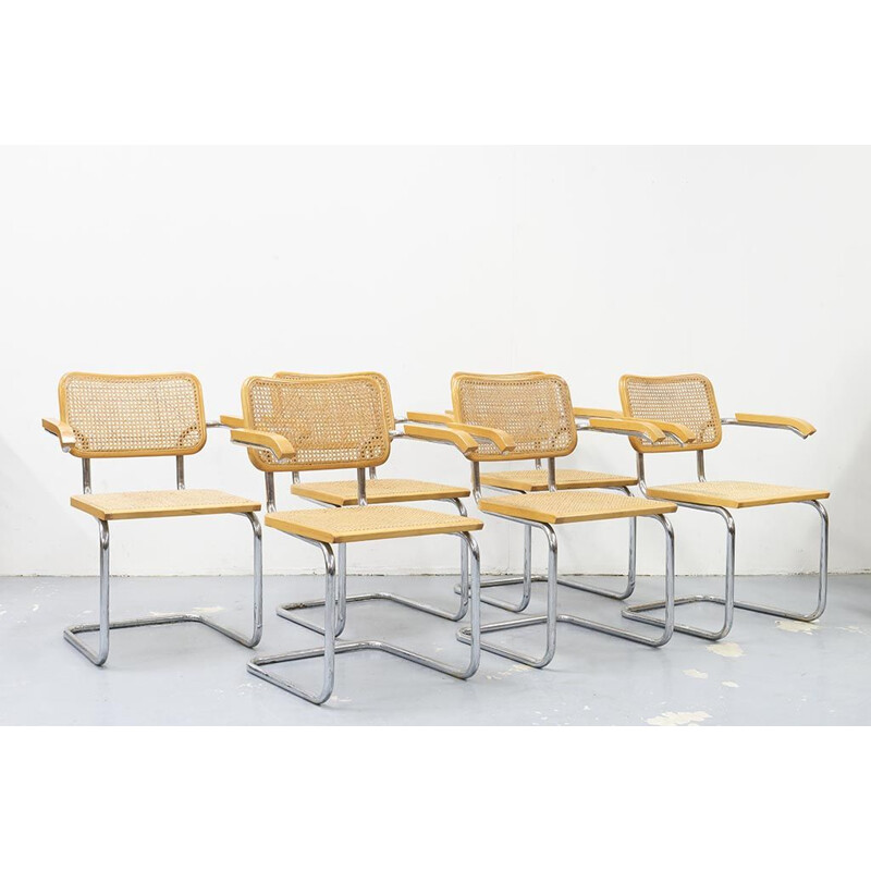 Vintage  caned armchair Cesca B64 by Marcel Breuer 1980