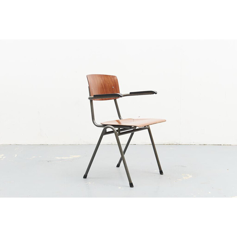 Vintage Chair Armrests Oak Anthracite Pagholz 1960