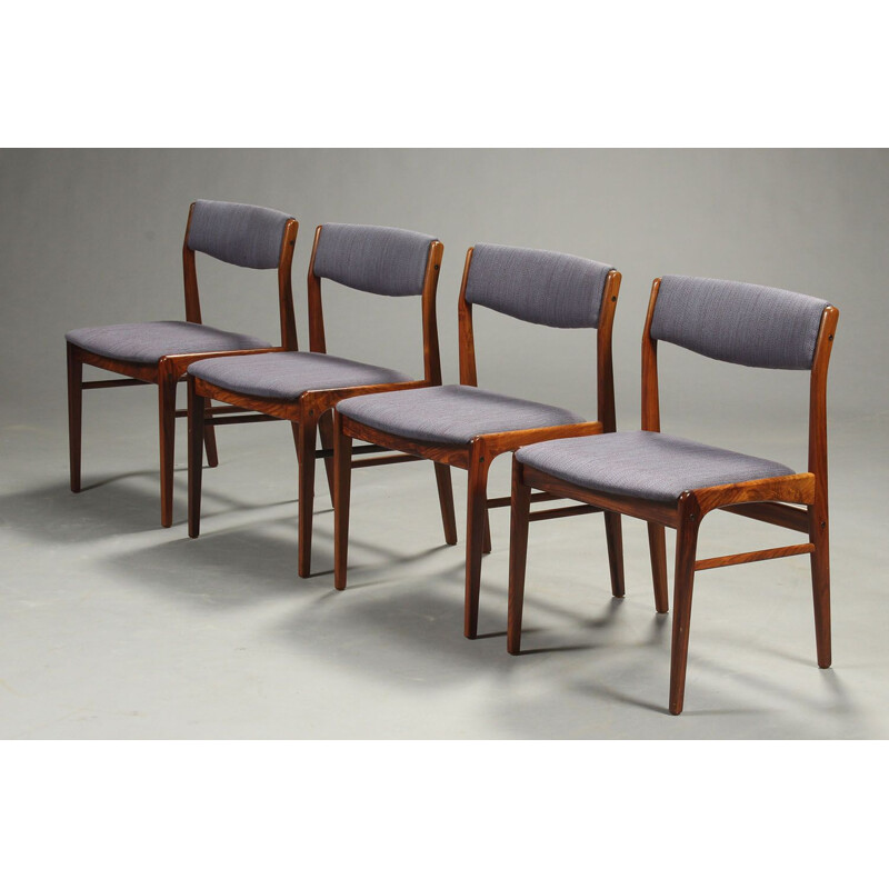 Ensemble de 4 chaises de salle à manger vintage par Skovby Rosewood 1970