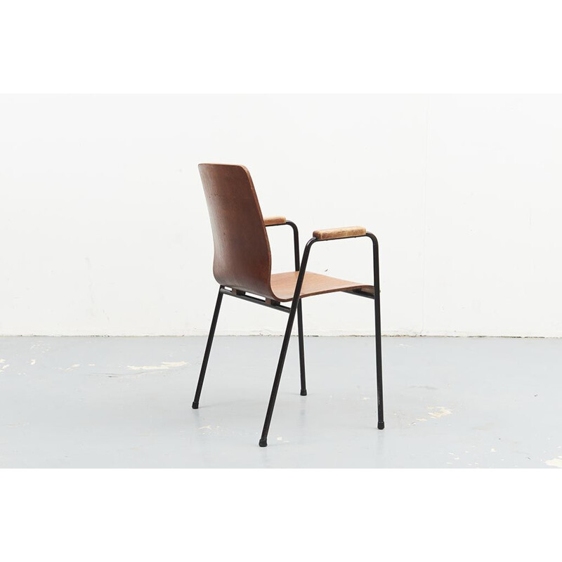 Vintage Chair Brown Oak Armrests
