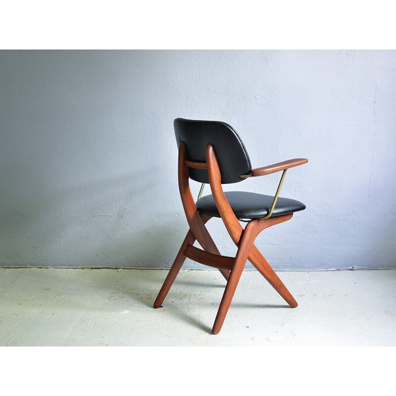 Vintage dining room chair Louis van Teeffelen scissor for Webe 1960