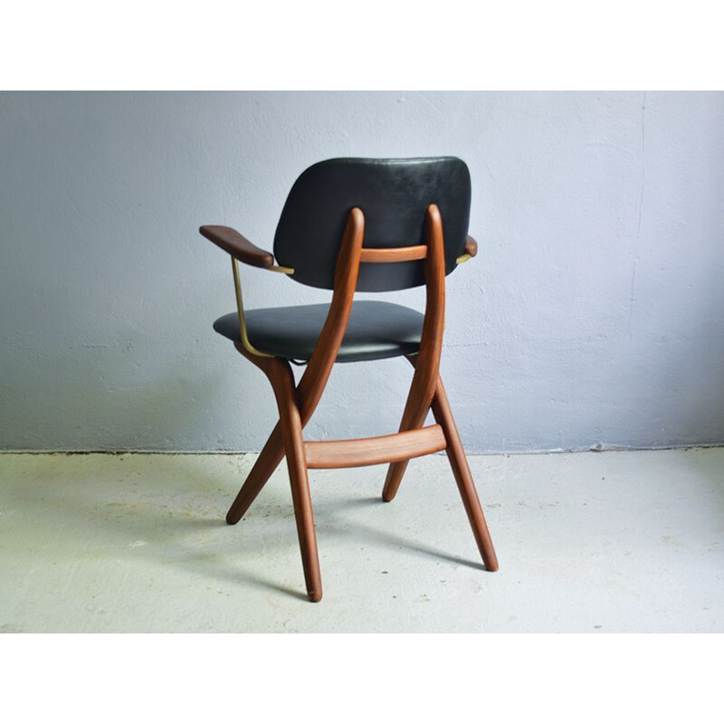 Vintage dining room chair Louis van Teeffelen scissor for Webe 1960