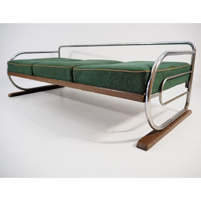 Canapé vintage chromé de Robert Slezak Art Déco 1930