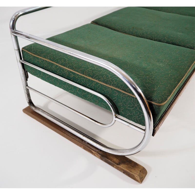 Vintage Chrome Sofa by Robert Slezak Art Deco 1930s