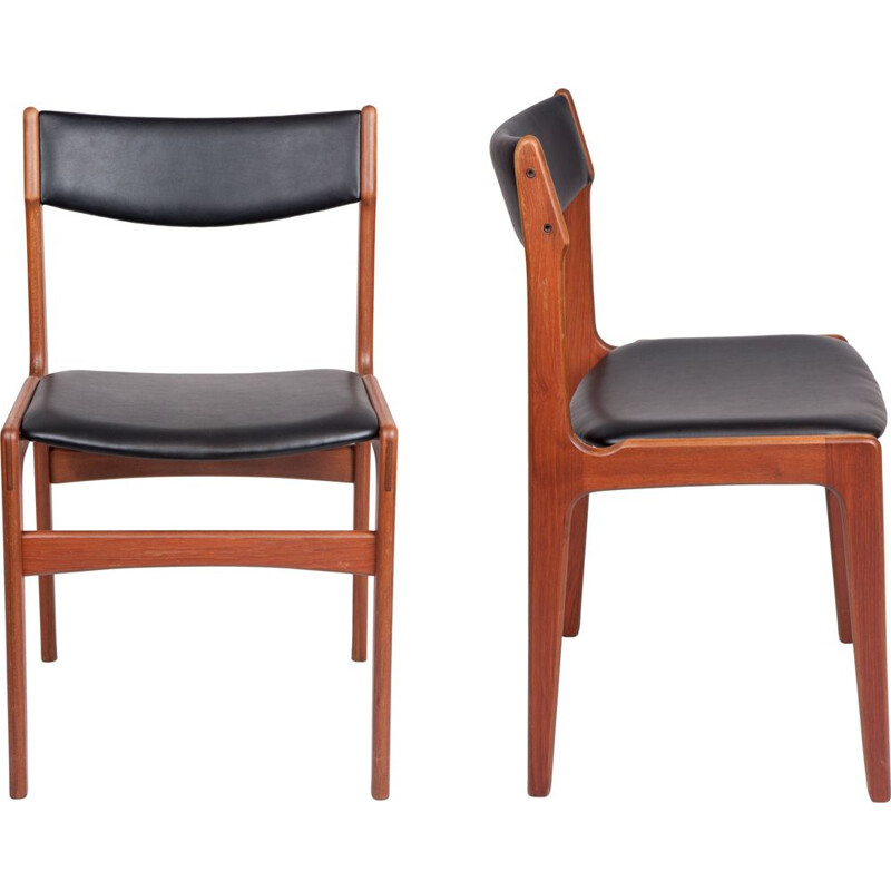 Paire de chaises vintage d'Erik Buch Teck danois 1960