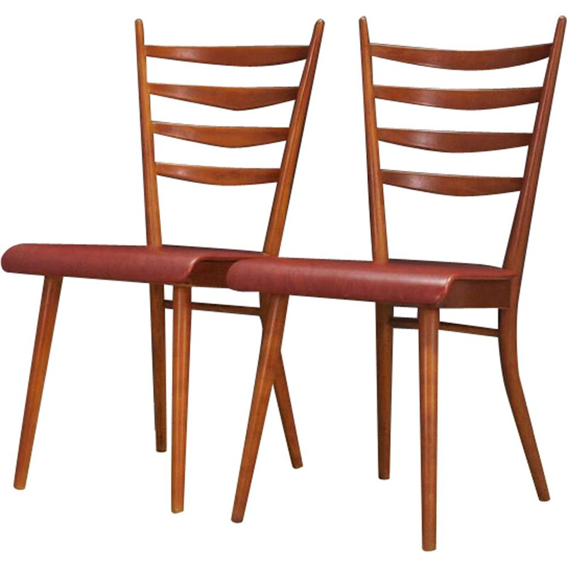 Paire de chaises vintage en hêtre danois 1970
