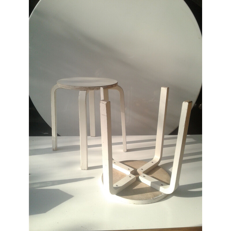 Pair of vintage Artek stools by Alvar Aalto