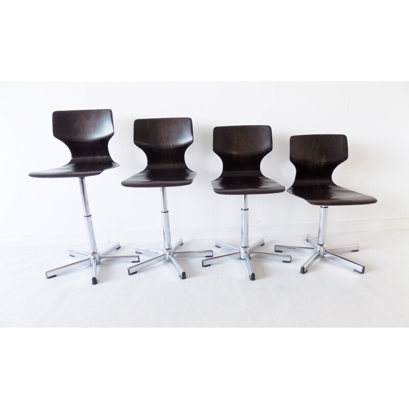 Set of 4 vintage adjustable Pagwood chairs by Adam Stegner