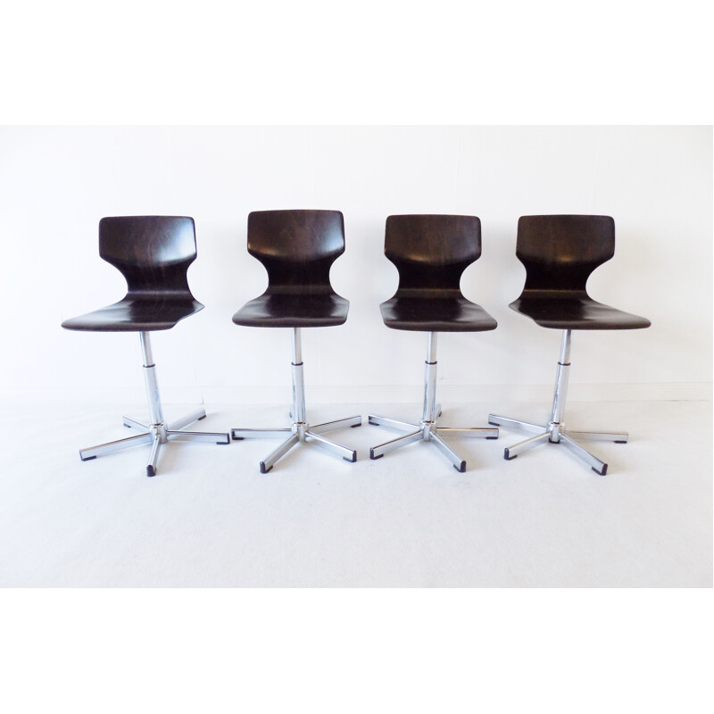 Set of 4 vintage adjustable Pagwood chairs by Adam Stegner