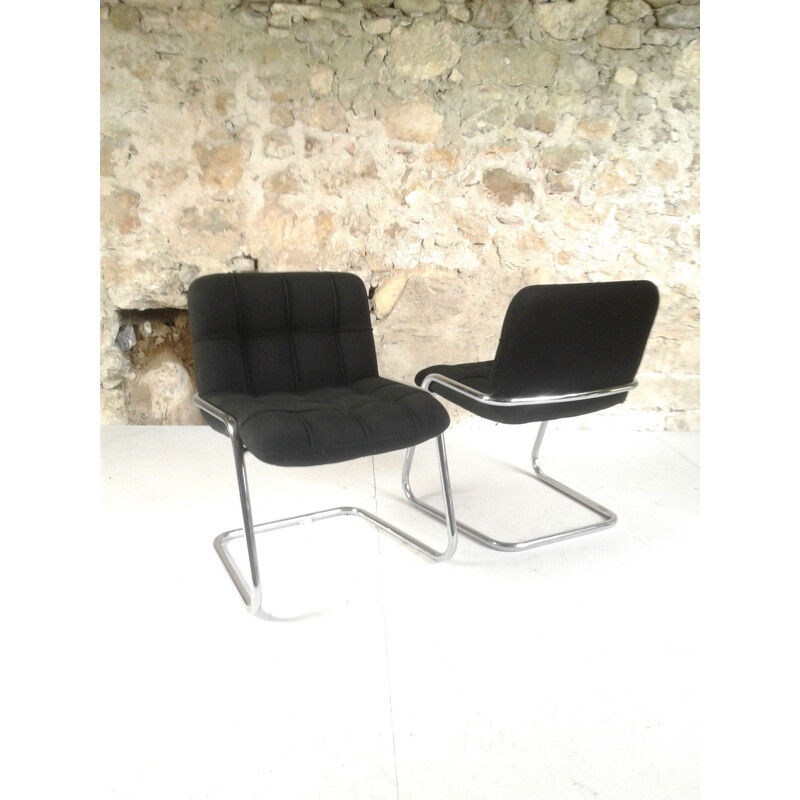 Pair of Yves ChriSaint Storm design armchairs for Airborne