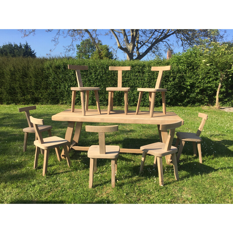 Table et 10 chaises vintage Olavi Hanninen