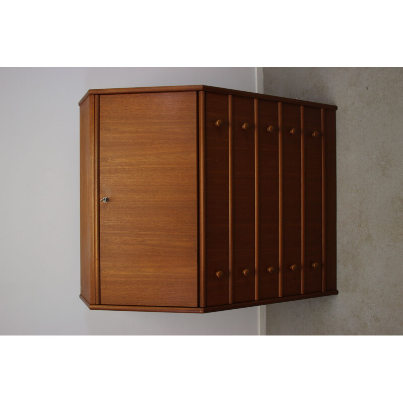 Vintage Secretaire Desk Teak with flap and 5 drawers 1960