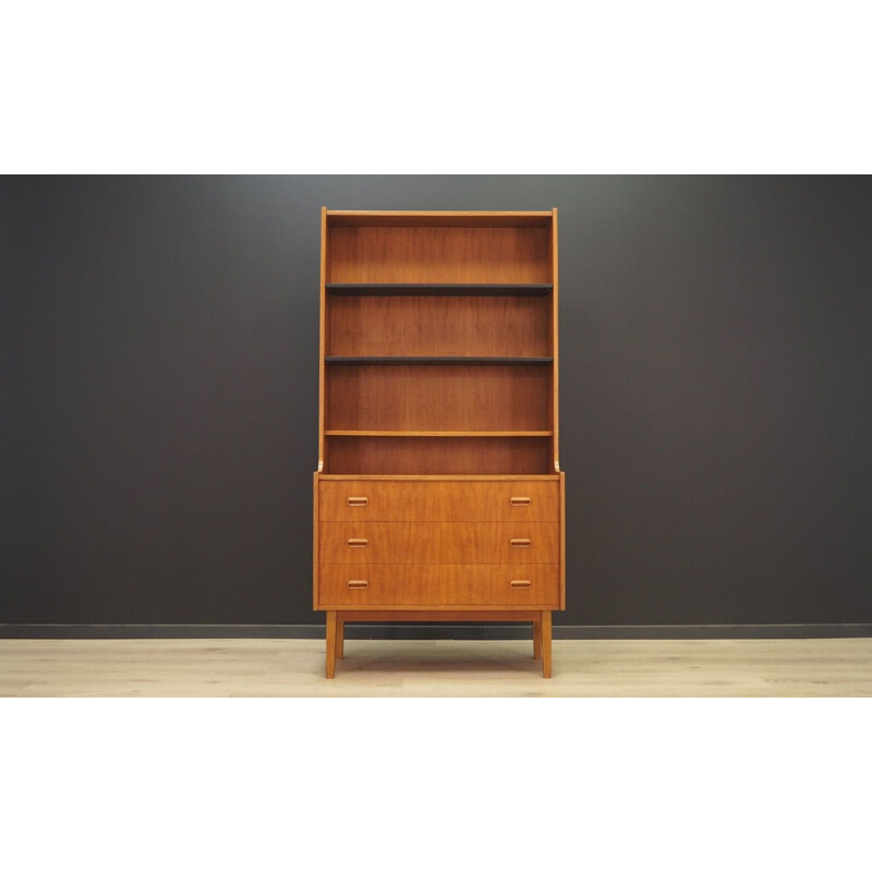 Vintage bookcase library teak Scandinavian 1970s