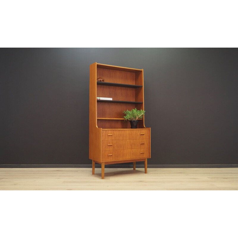 Vintage bookcase library teak Scandinavian 1970s