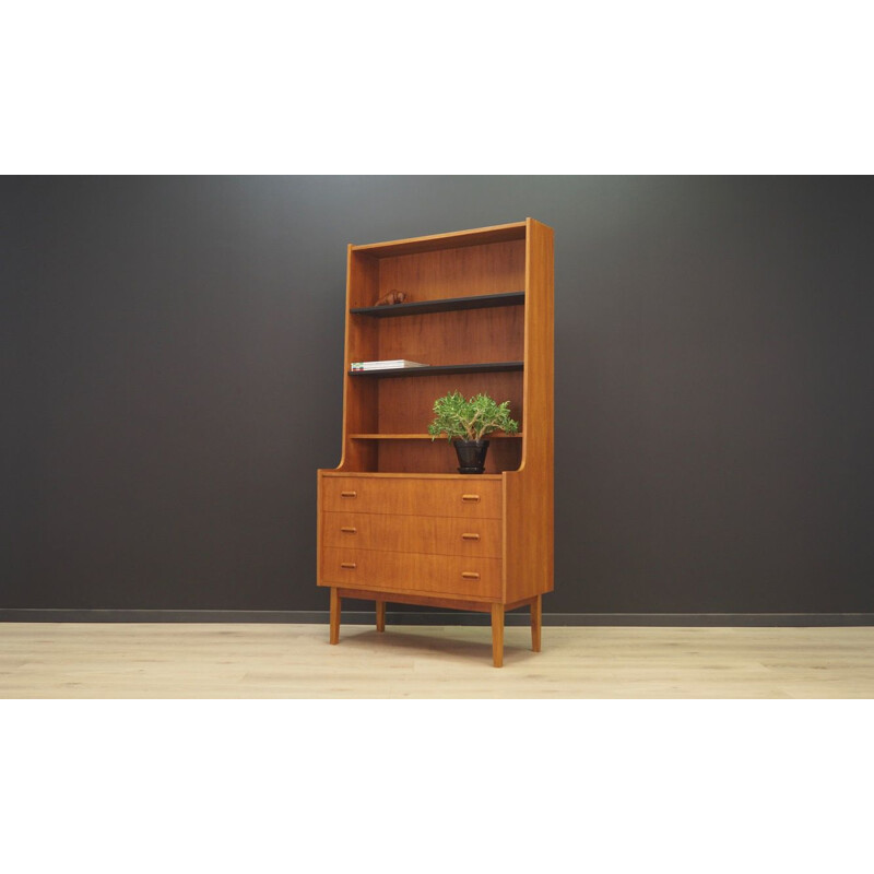 Vintage bookcase library teak Scandinavian 1970s