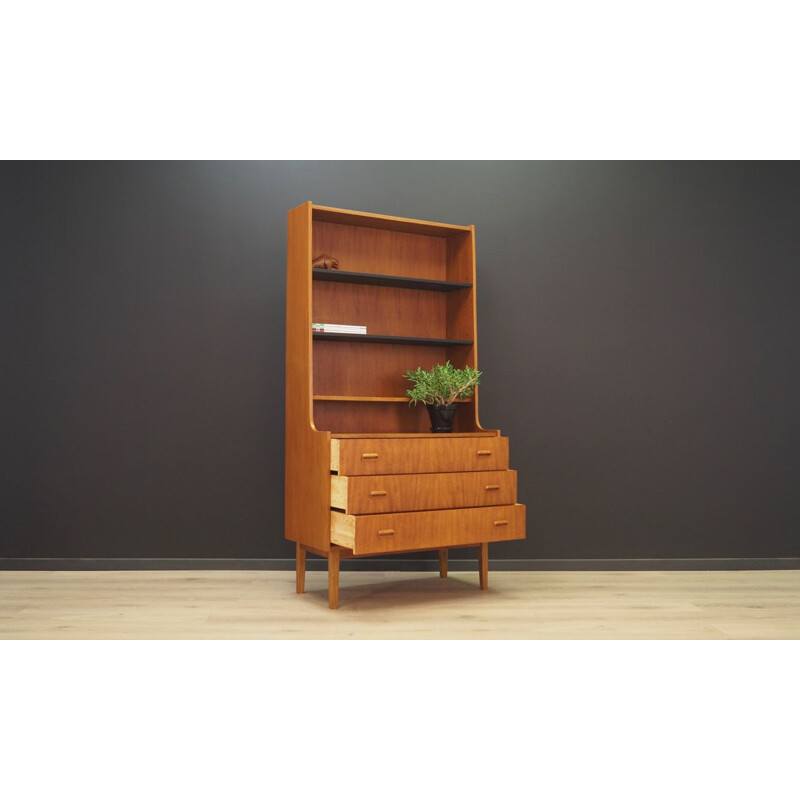 Vintage bookcase library teak Scandinavian 1970s