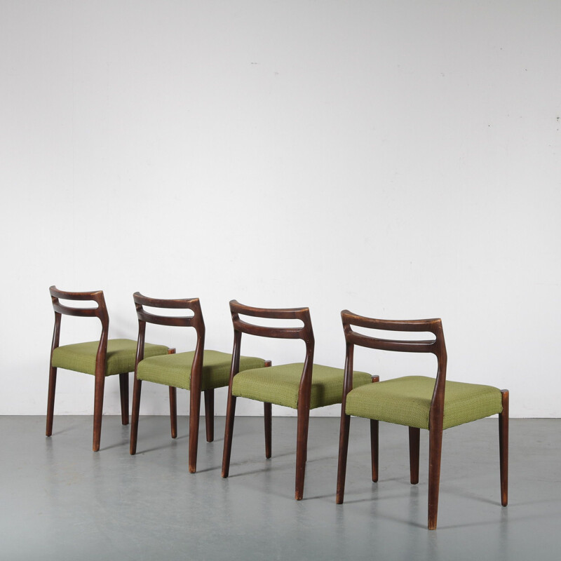 Set of 4 oak vintage dining chairs Danish 1960s