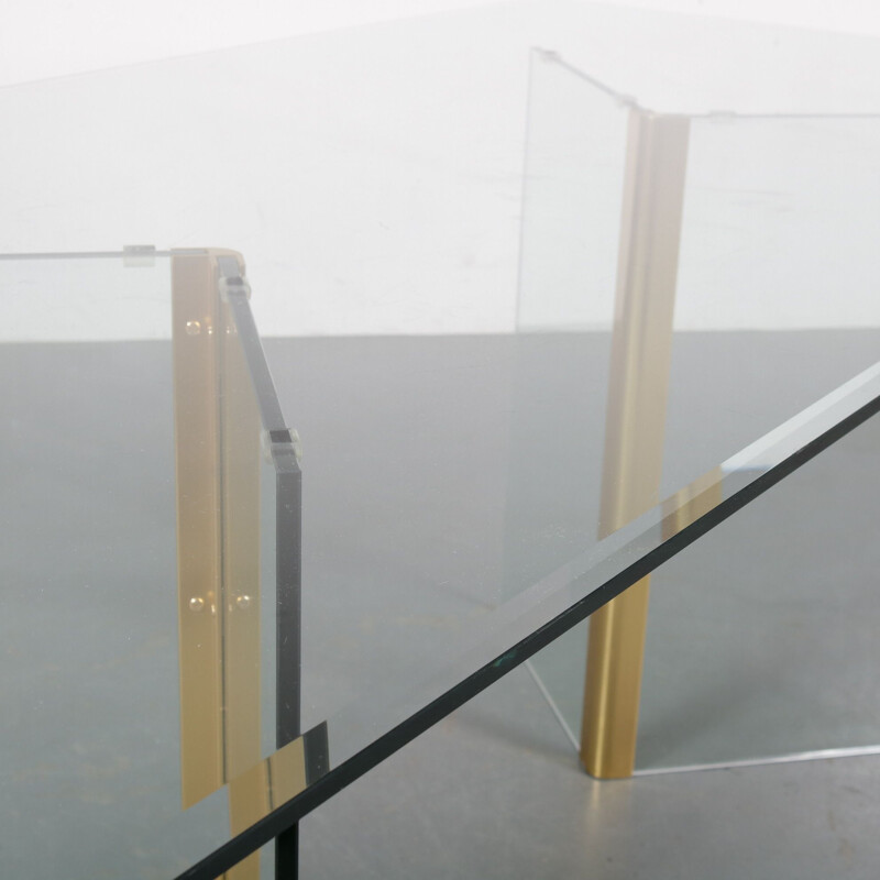 Vintage Glass dining table by Gallotti & Radice, Italy 1970s