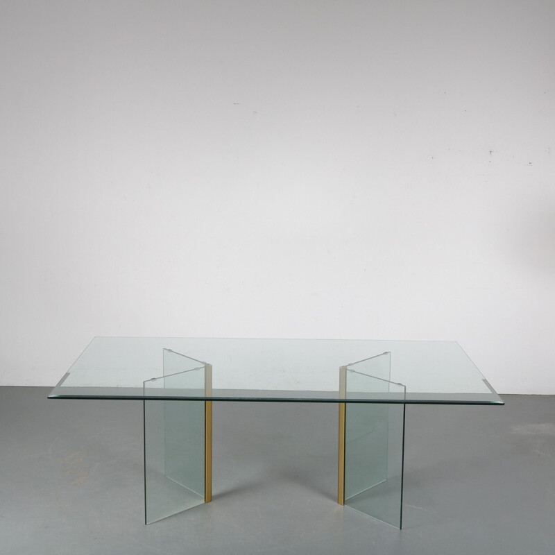 Vintage Glass dining table by Gallotti & Radice, Italy 1970s