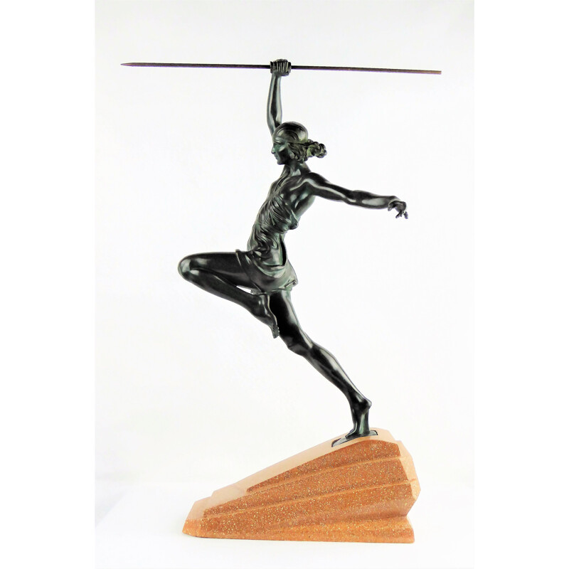 Vintage 'Amazon' Javelin Sculpture by Pierre Le Faguay 1930