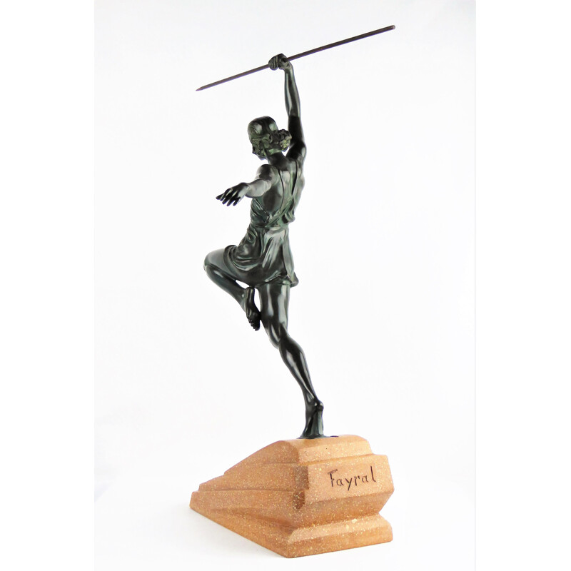 Vintage 'Amazon' Javelin Sculpture by Pierre Le Faguay 1930