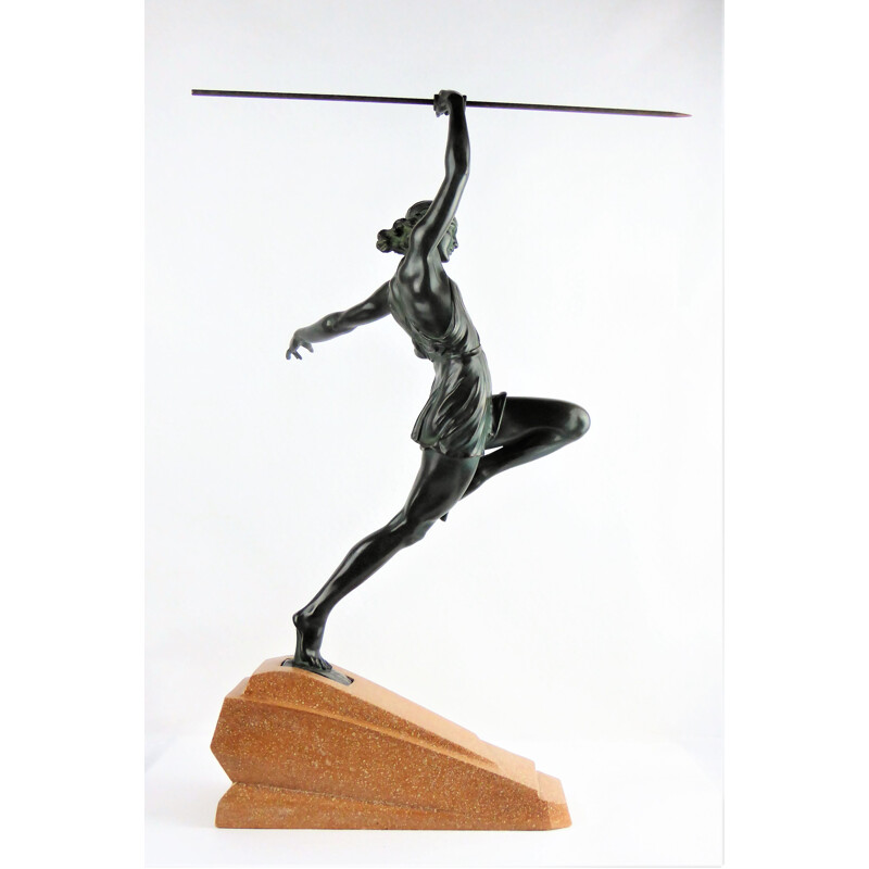 Vintage 'Amazon' Javelin Sculpture by Pierre Le Faguay 1930