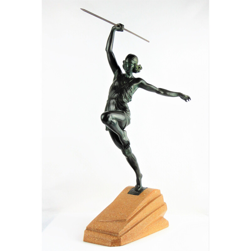 Vintage 'Amazon' Javelin Sculpture by Pierre Le Faguay 1930