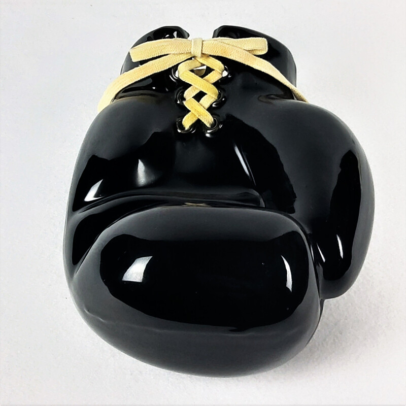 Vintage boxing glove by J.C. Peiré ceramic with black enamel 1980