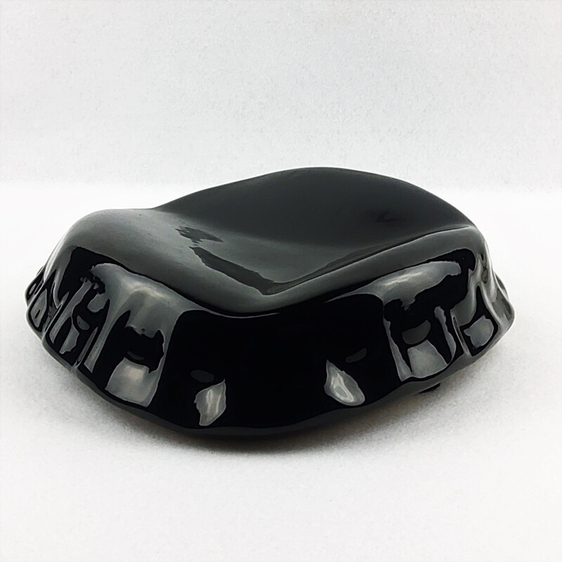 Capsule' vintage pocket tray ceramic with black enamel by J.C Peiré, 1980