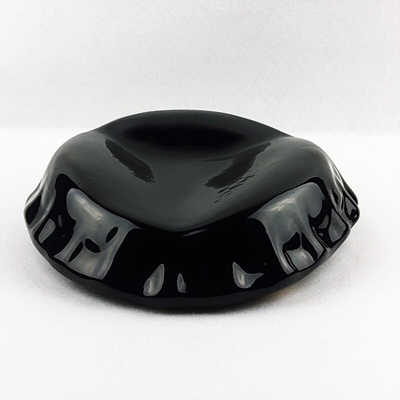 Vintage Taschenleerer 'Capsule' keramik mit schwarzer Glasur von J.C Peiré, 1980